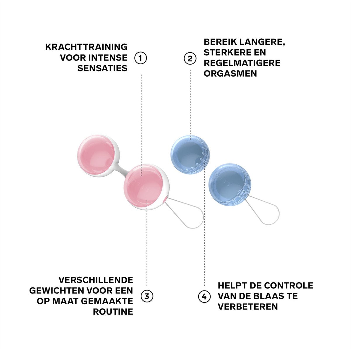 LELO Beads Mini Kleine Oefenkegels voor Beginners - Versterk je Bekkenbodem met Verzwaarde Ballen