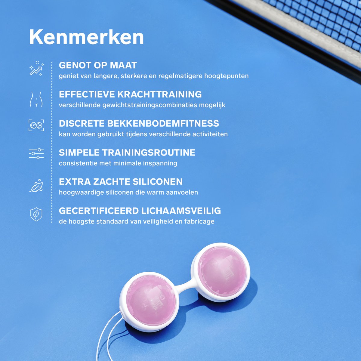 LELO Beads Mini Kleine Oefenkegels voor Beginners - Versterk je Bekkenbodem met Verzwaarde Ballen