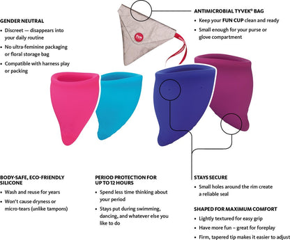 Fun Factory Fun Cup Explore Kit Menstruatiecup - 2 stuks - Roze & Blauw